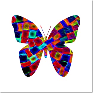 Neon Butterfly Posters and Art